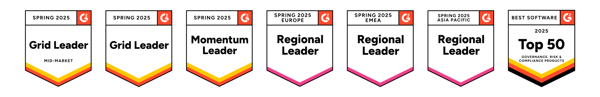 g2 Spring 2025 single line badges