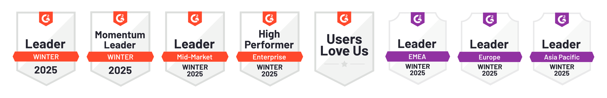 g2 Winter 2025 single line badges