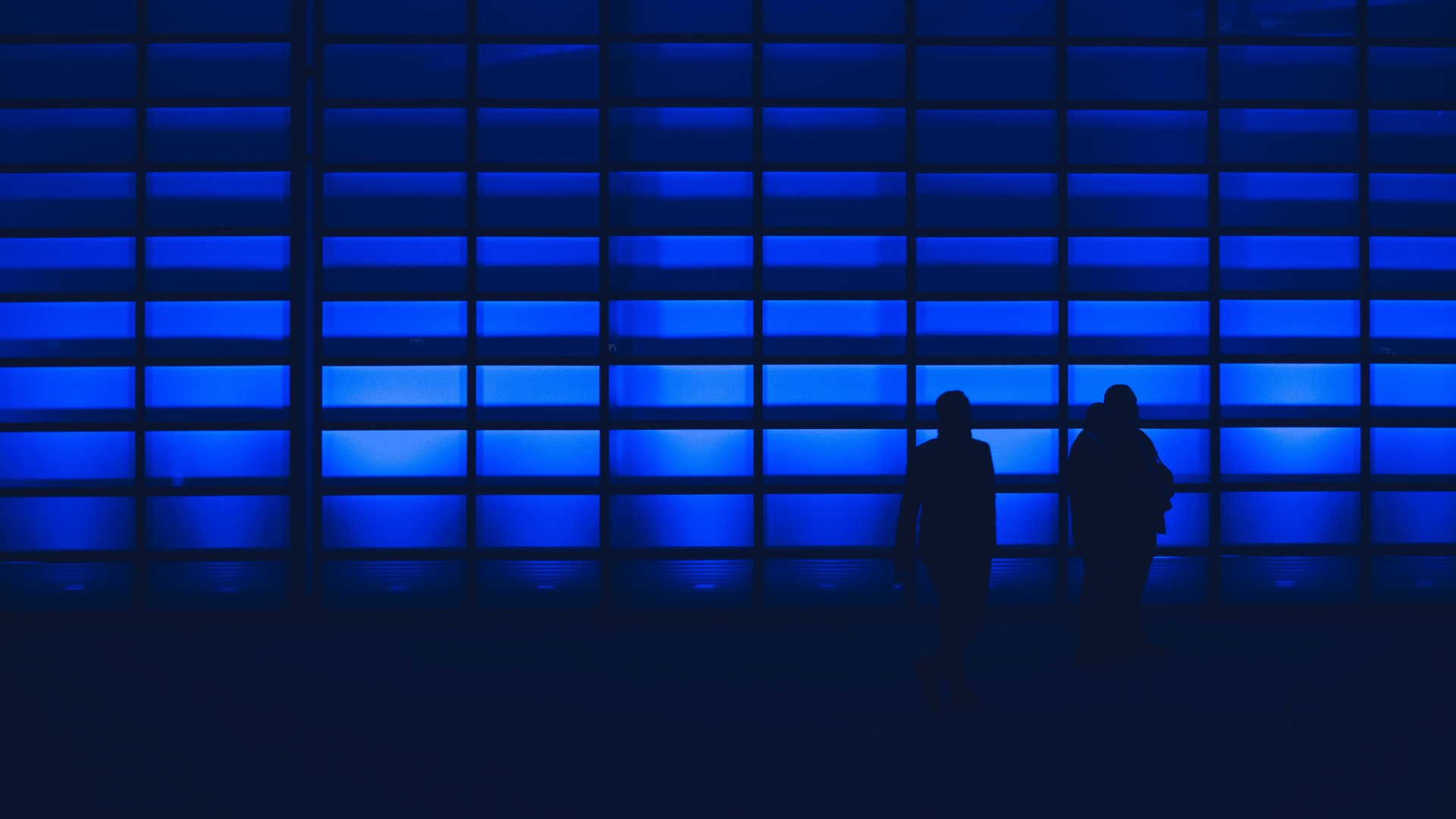 Two silhouettes standing against a wall to represent cyber attacks