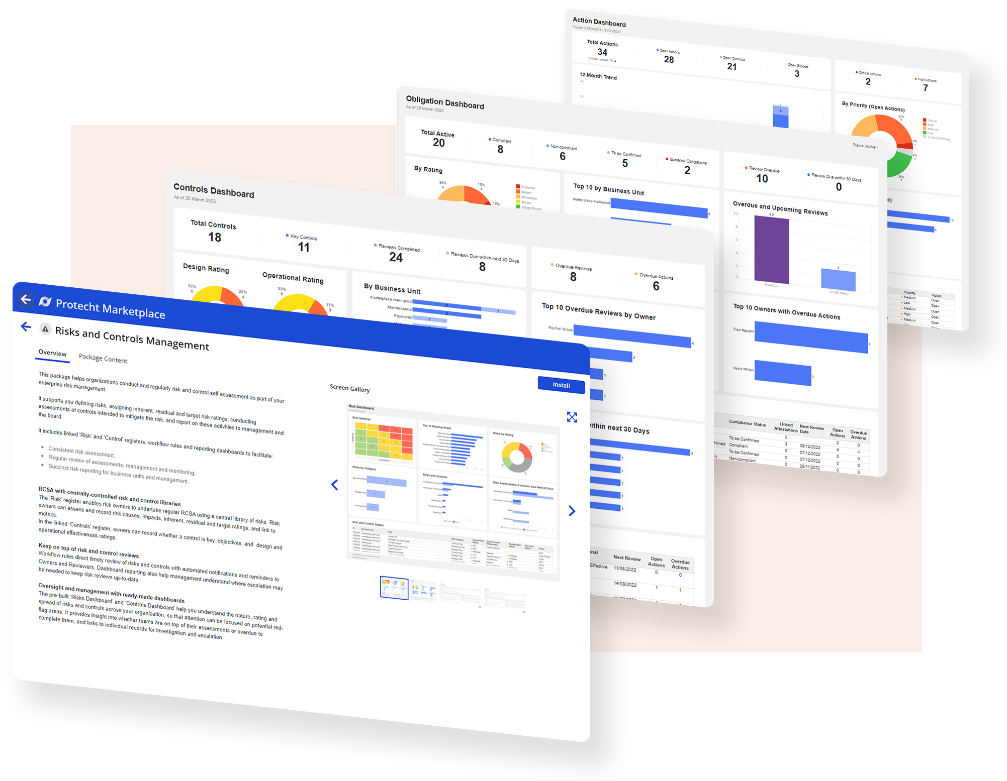 Protecht Marketplace dashboard packages