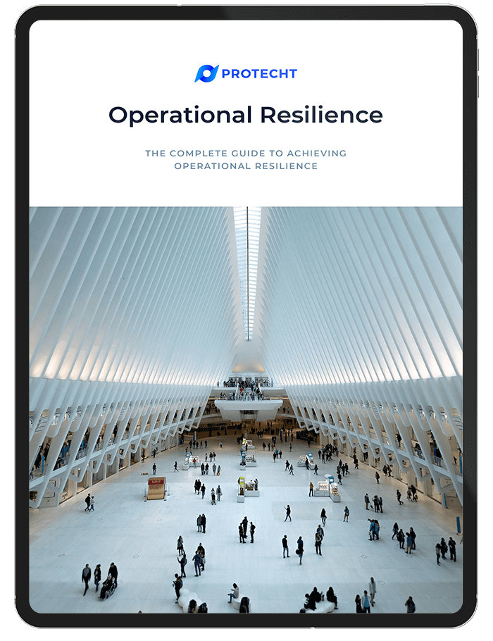 ebook Protecht The Complete Guide to Achieving Operational Resilience tablet mockup